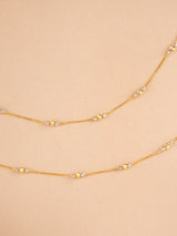 Dual Toned Gold Bead Anklet