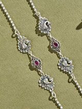Peacock with Ruby Floral Antique Anklet