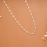 Flat Link Dual Tone Silver Men’s Chain