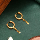 Gold Vali Chain Heart Drop Earring