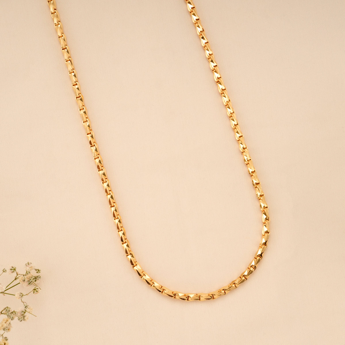 Silver Gold Plated Wheat Chain