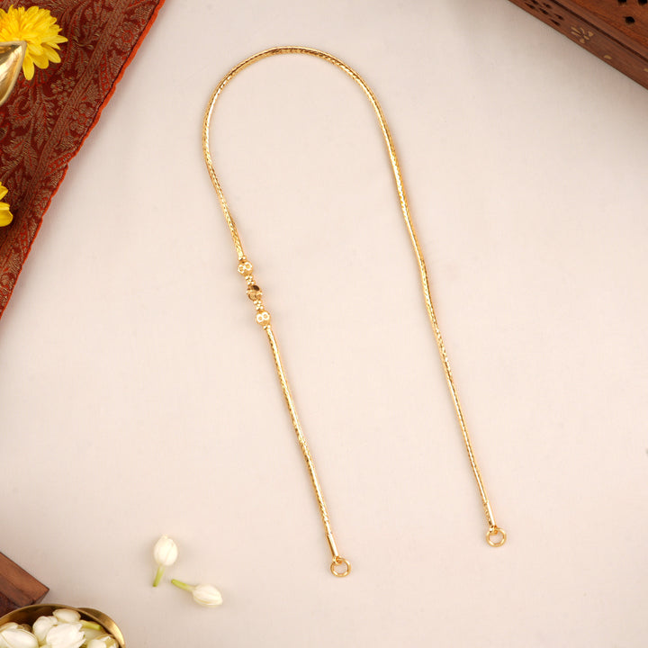 Simple Beads Gold Mugappu Chain
