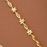 Floral Link Casting Gold Plated Bracelet