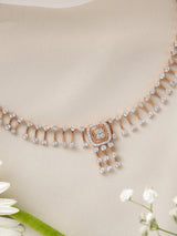 Rose Gold Fringe Diamond Necklace