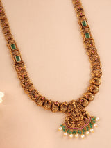 Antique Lakshmi with Emerald Gold Haram
