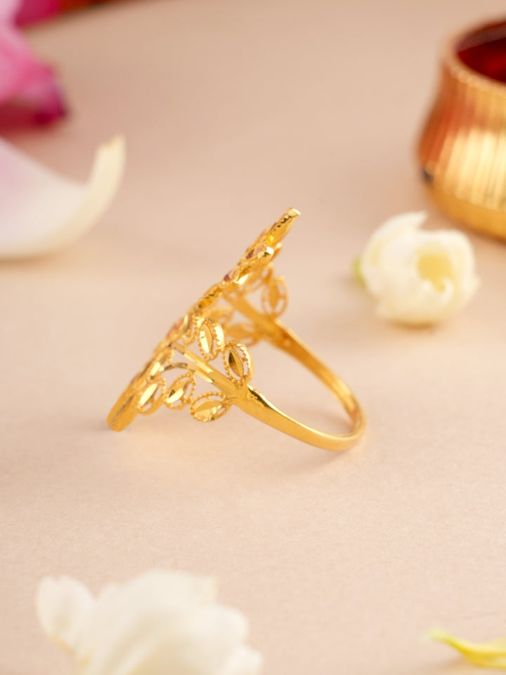 Elegant Leaf Gold Ring for Women