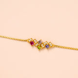 Geometric Shape Multi Stone Gold Bracelet