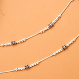 Black Oxidised Bead Silver Anklet
