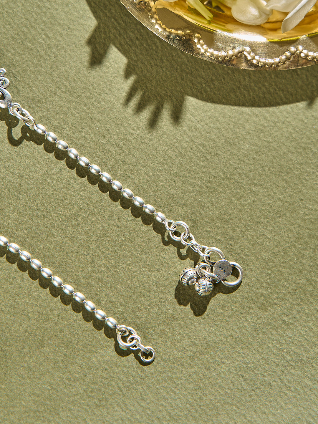 Peacock with Ruby Floral Antique Anklet