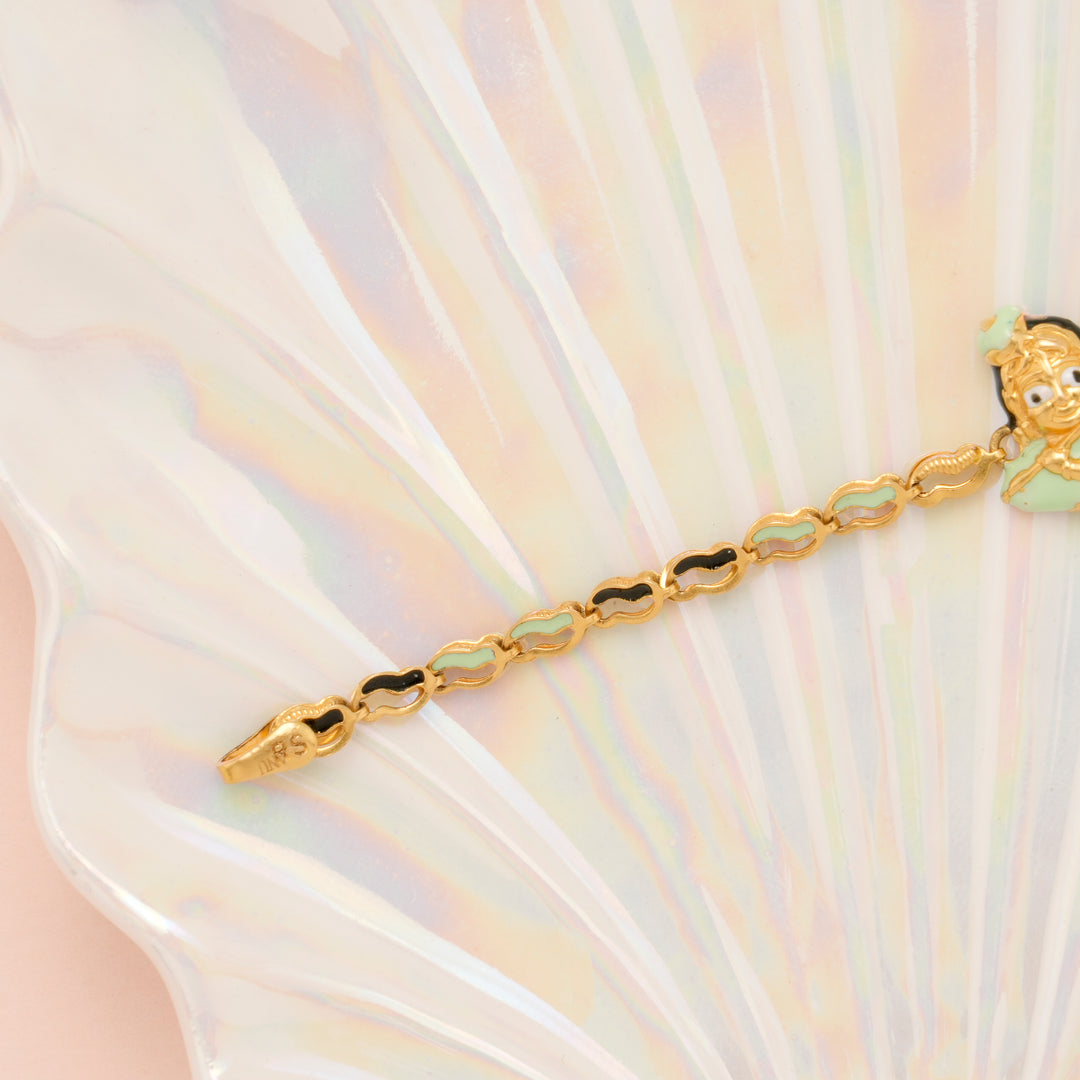 Tiny Lord Krishna Gold Bracelet for Women