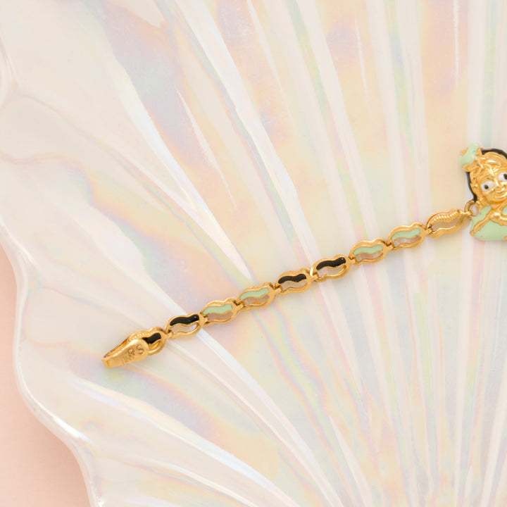 Tiny Lord Krishna Gold Bracelet for Women