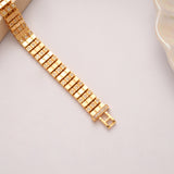 Classic Interlocking Link Pattern Golden Bracelet
