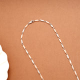 Flat Link Dual Tone Silver Men’s Chain