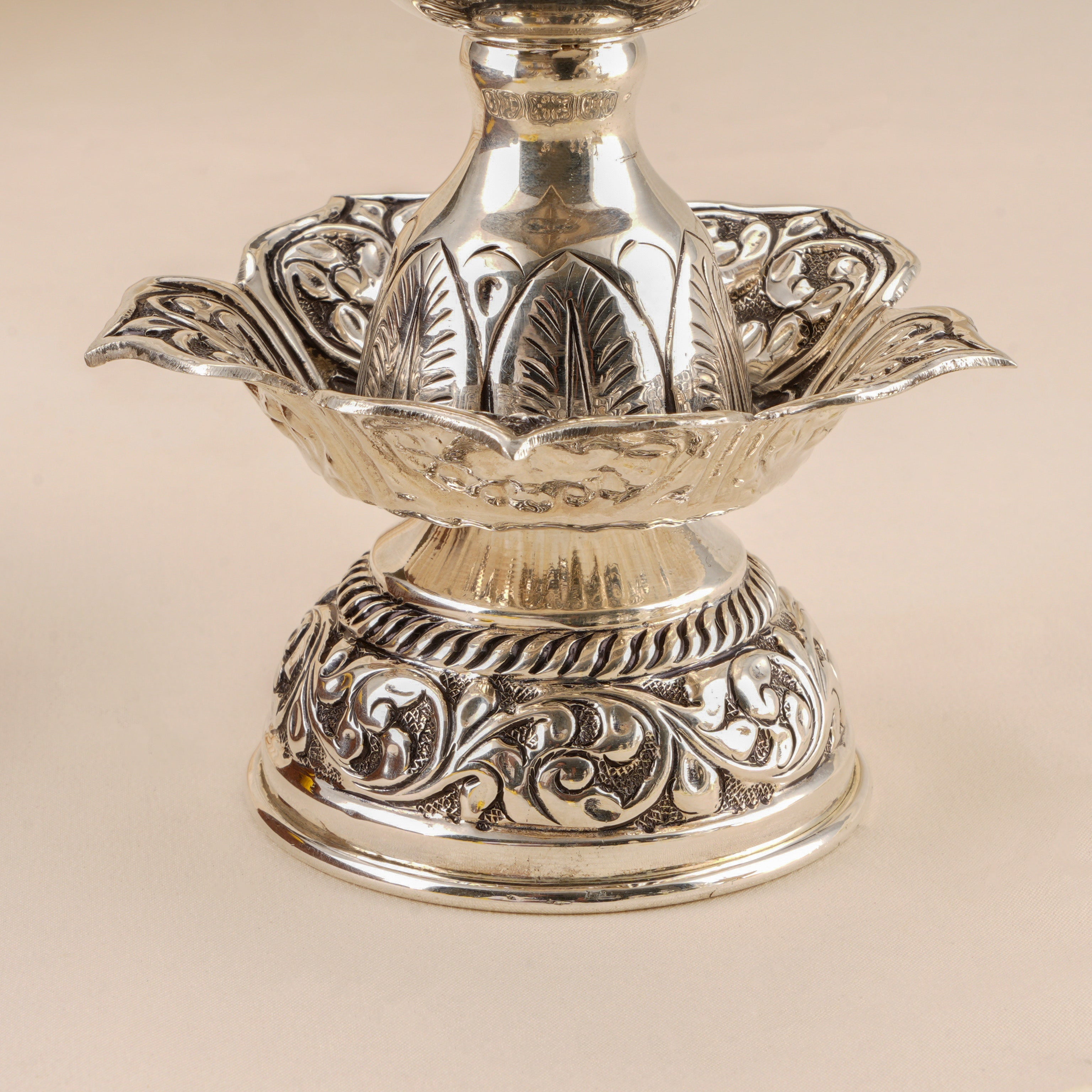Antique Silver Temple Inspired Lakshmi Vilakku – Sri Anu – Sri Anu