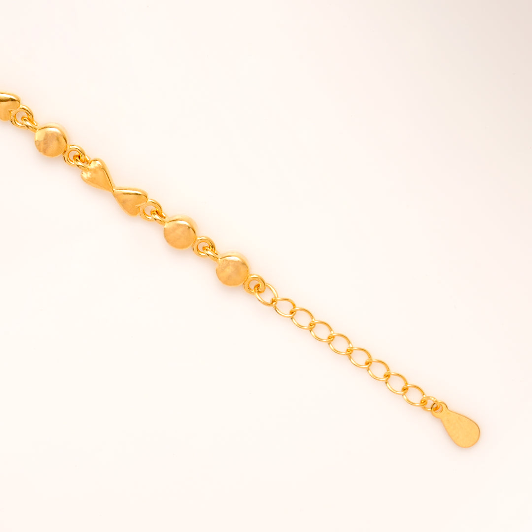 Crystal Bar Heart Link Silver Golden Bracelet
