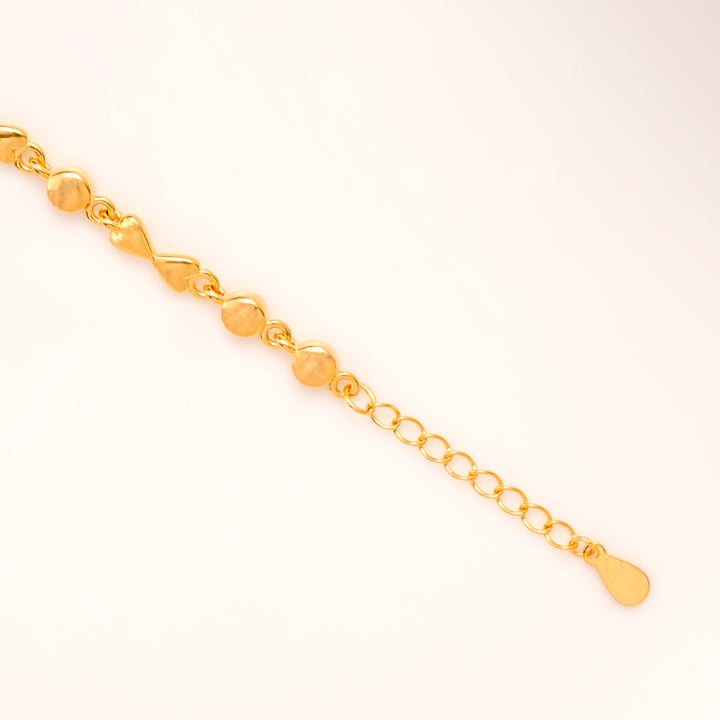 Crystal Bar Heart Link Silver Golden Bracelet