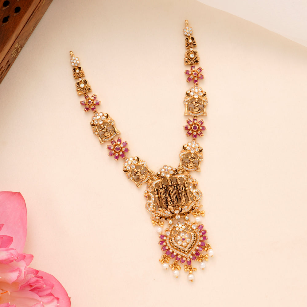 Ramar Lakshman Seetha Rose Golden Necklace