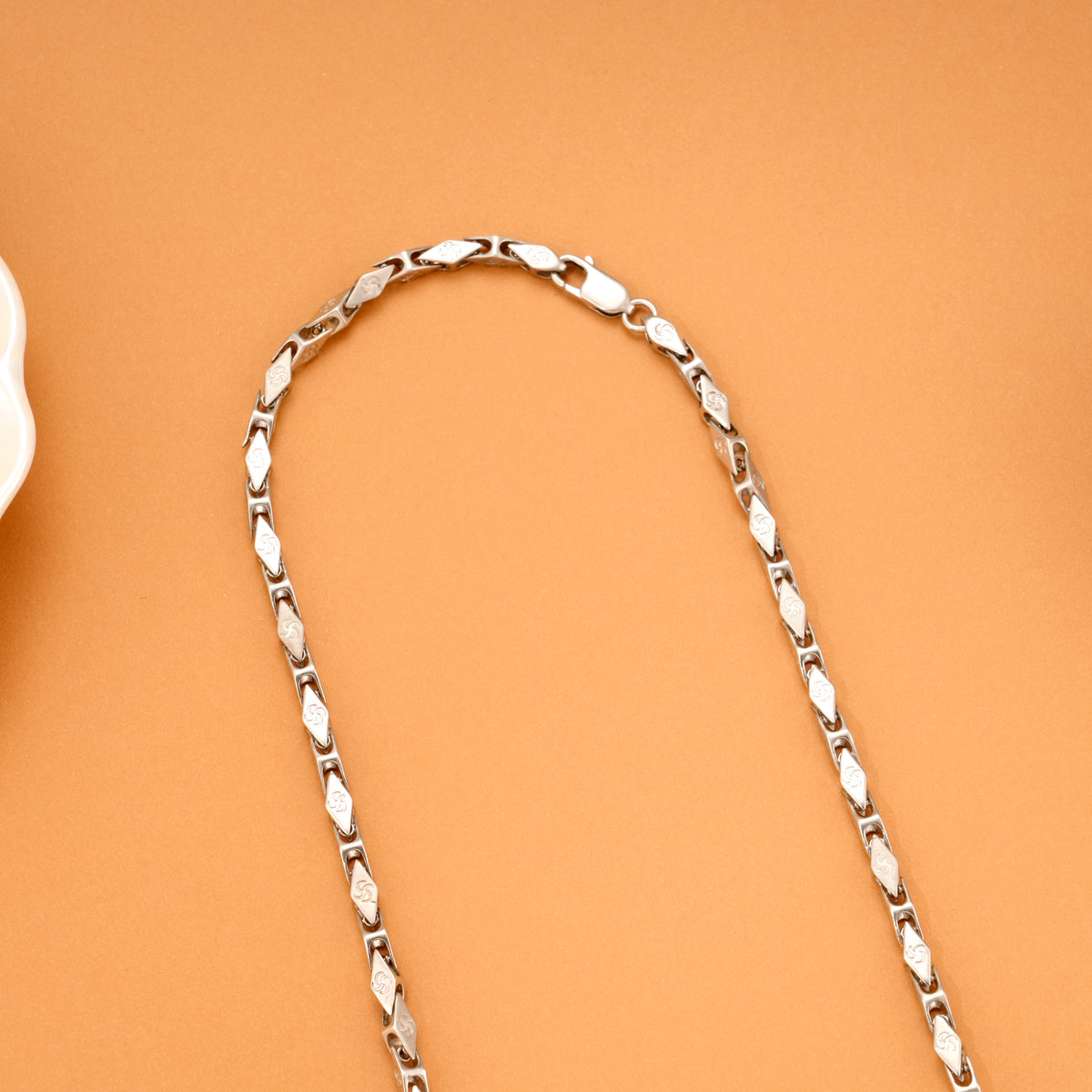 Flat Link Plain Men’s Silver Chain