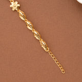 Floral Link Casting Gold Plated Bracelet