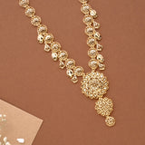 Spiral Flower Design Golden Necklace Set