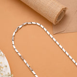Stylish Bold Rectangular Link Silver Men’s Chain