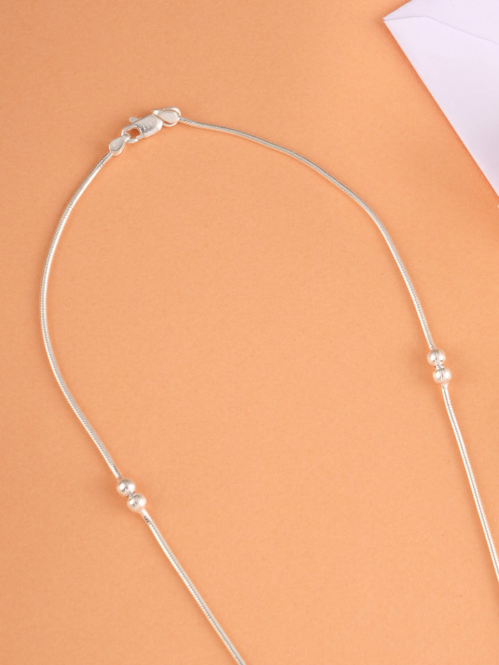 Dual Ball Silver Chain for Women