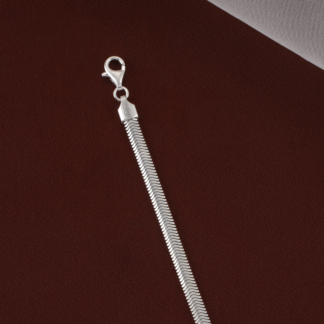 Herringbone Men's Silver Bracelet