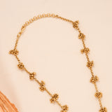 Classic Twin Peacock Floral Golden Necklace Set