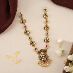 Antique Divine Lakshmi-Peacock Necklace