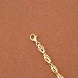 Floral Link Casting Gold Plated Bracelet