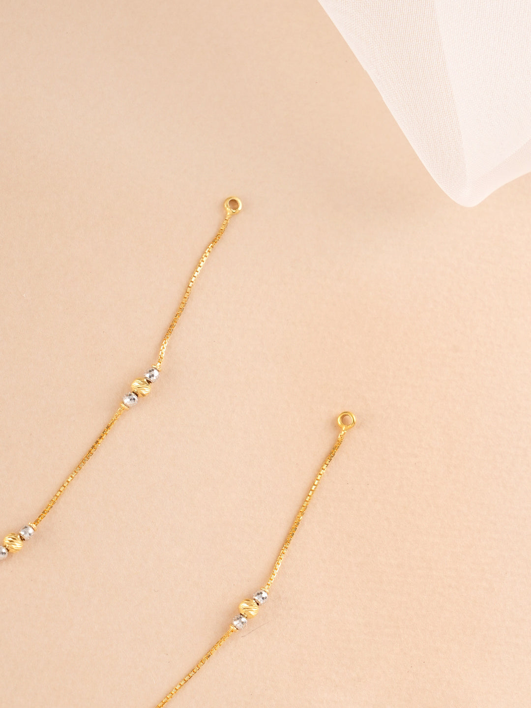 Dual Toned Gold Bead Anklet