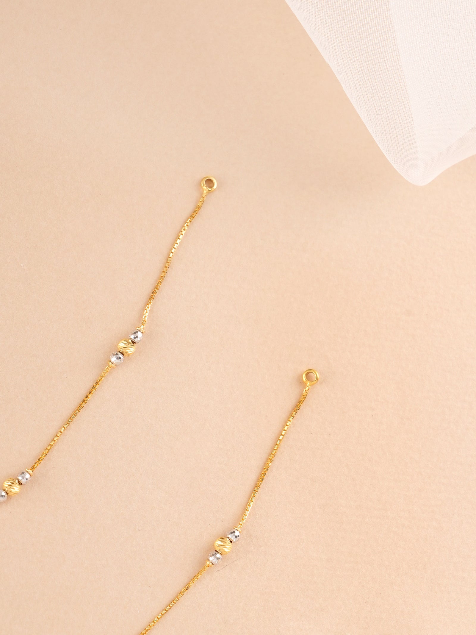 Dual Toned Gold Bead Anklet