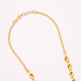Elegant Flower Design Golden Necklace Set