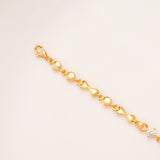 Crystal Bar Heart Link Silver Golden Bracelet