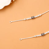 Black Oxidised Bead Silver Anklet