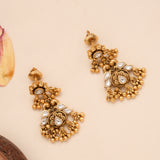 Classic Twin Peacock Floral Golden Necklace Set