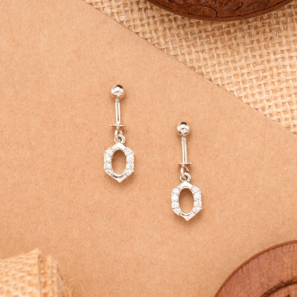 Modern Oval Shape White Stone Silver Koppu