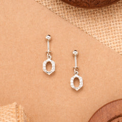 Modern Oval Shape White Stone Silver Koppu