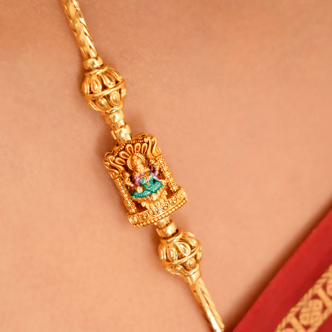 Premium Golden Silver Lakshmi Mugappu Chain