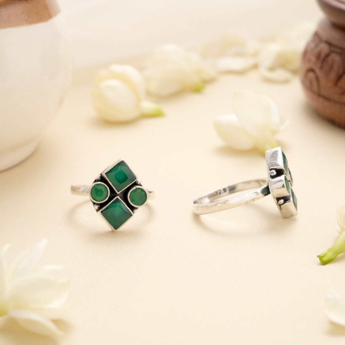 Emerald Square Harmony Toe Ring