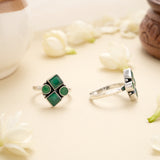 Emerald Square Harmony Toe Ring