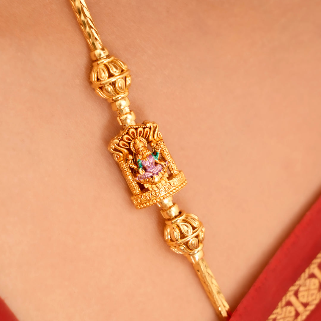 Premium Golden Silver Lakshmi Mugappu Chain