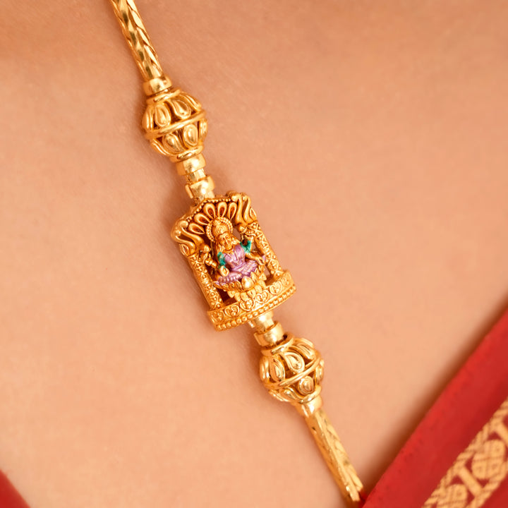 Premium Golden Silver Lakshmi Mugappu Chain