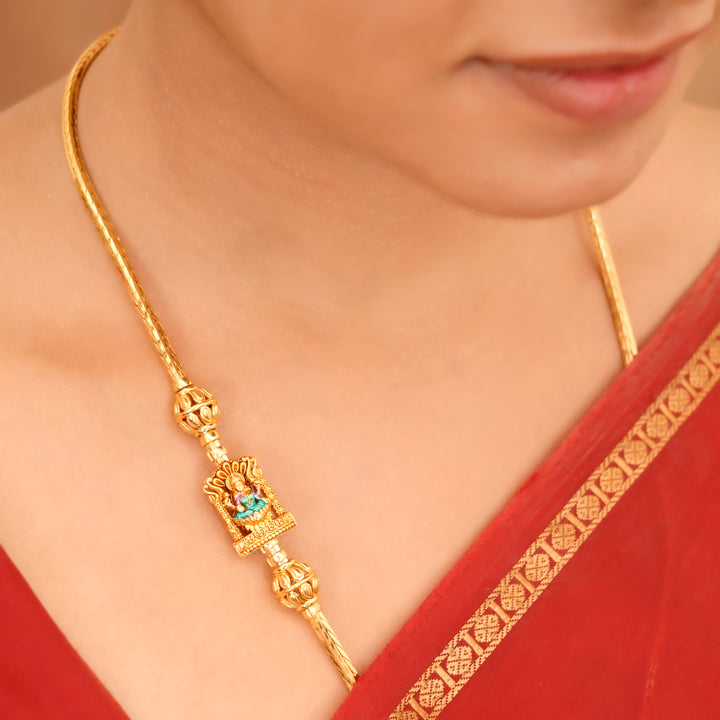 Premium Golden Silver Lakshmi Mugappu Chain