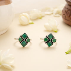 Emerald Square Harmony Toe Ring