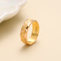 Dual Finish Carved Gold Band Ring