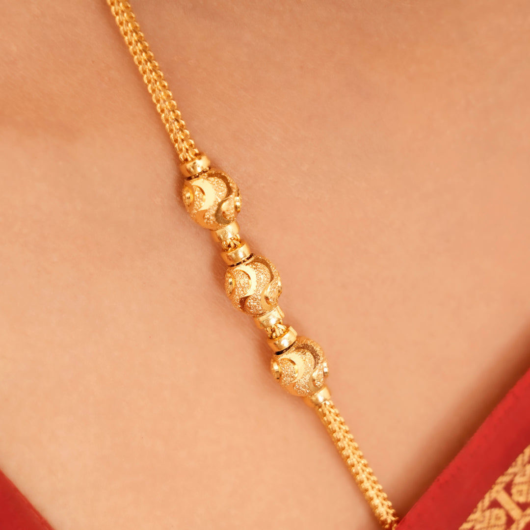 Modern Design Golden Balls Mugappu Chain
