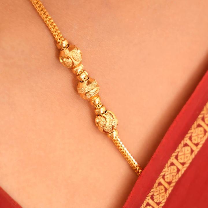 Stylish Golden Balls Design Mugappu Chain