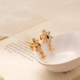 Classic Flower Tear Drop Design Golden Earring