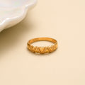 Modern Wave Engraved Gold Band
